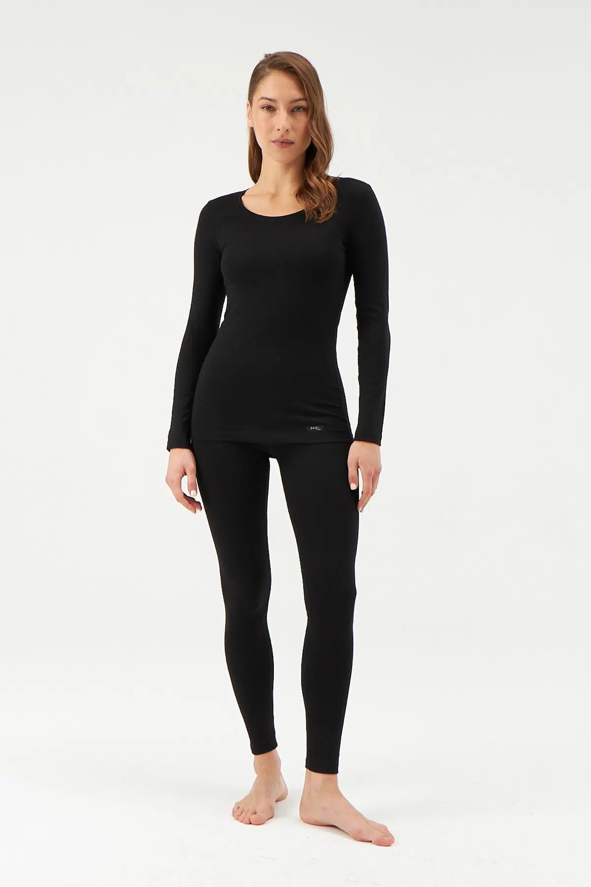 Siyah Kadın Termal Uzun Kollu Üst