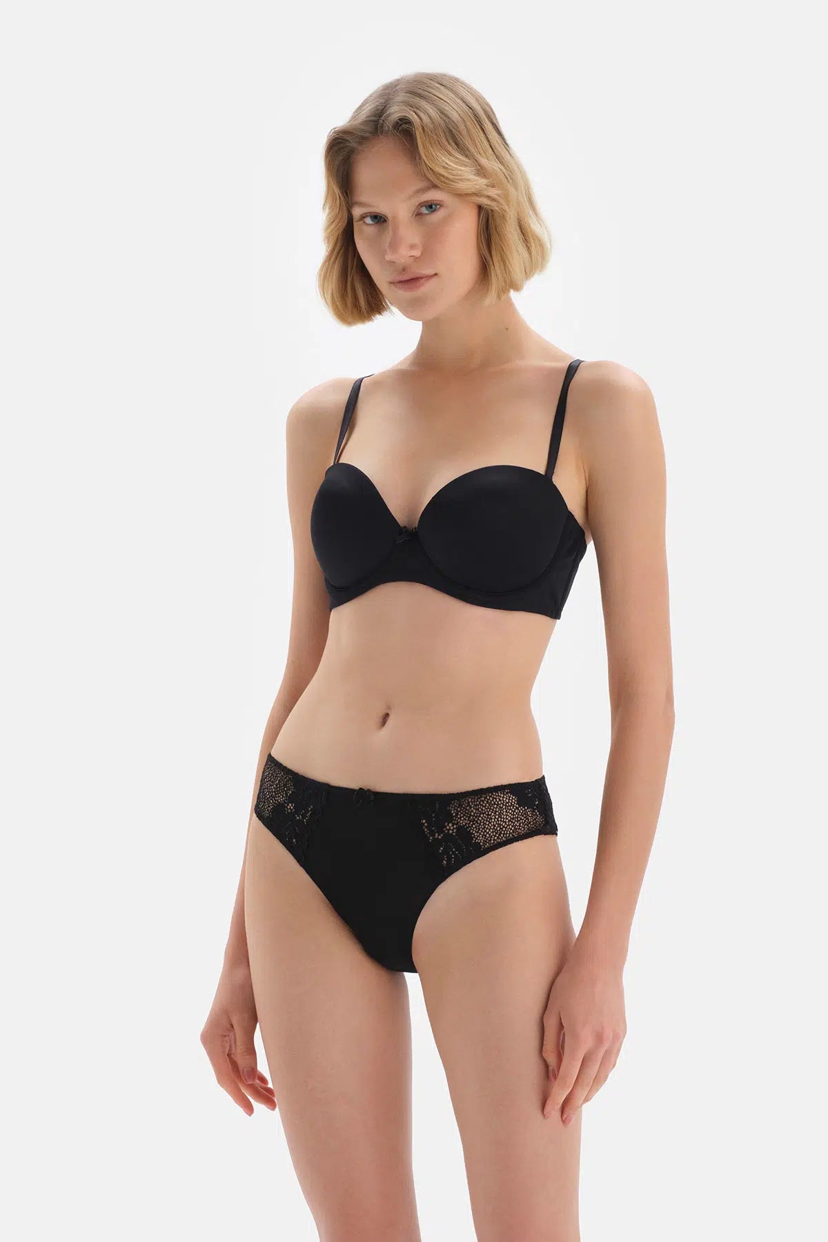 Siyah Athena Straplez Push-Up Sütyen