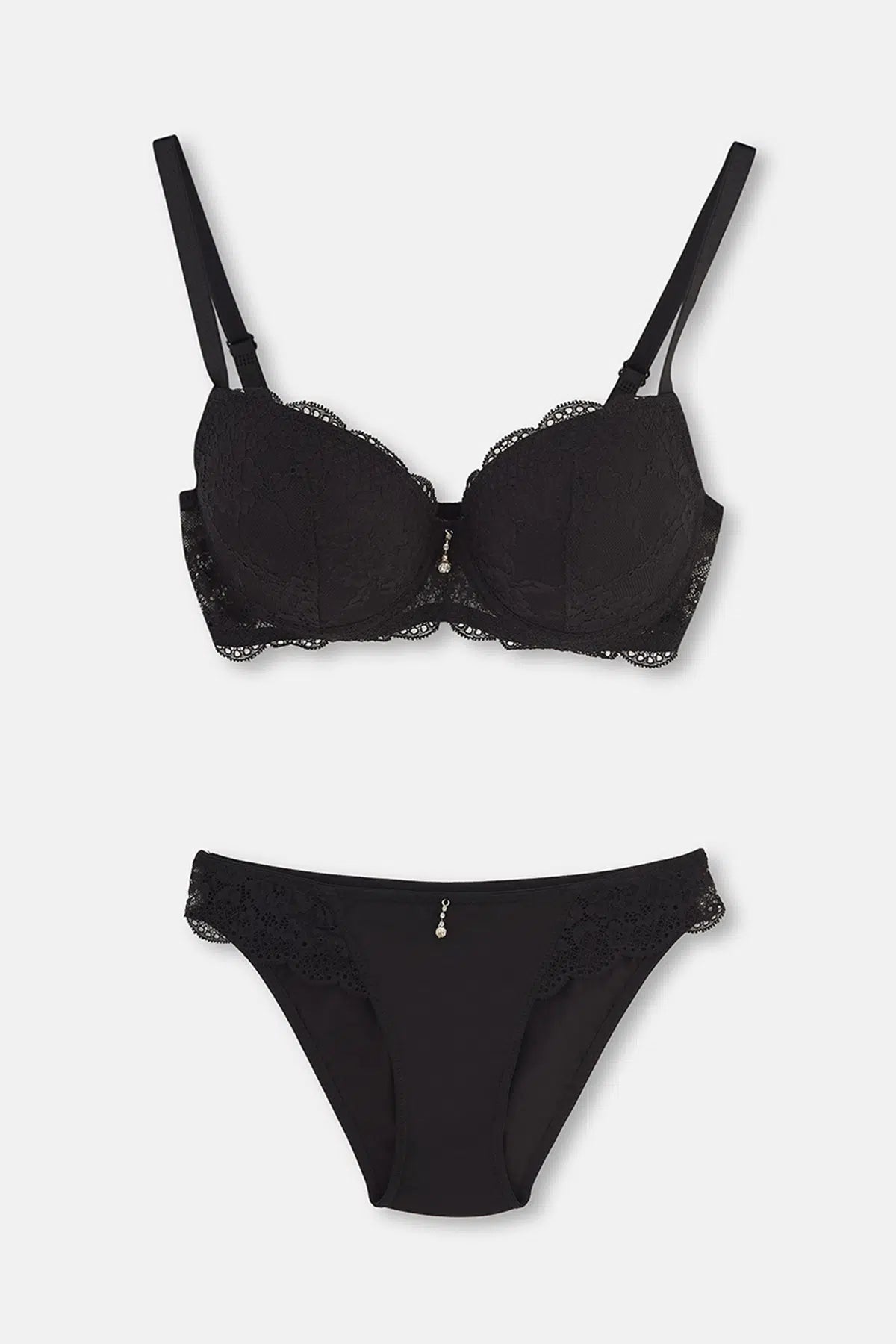 Siyah Magıc Badem Boş Cup Sütyen Takımı