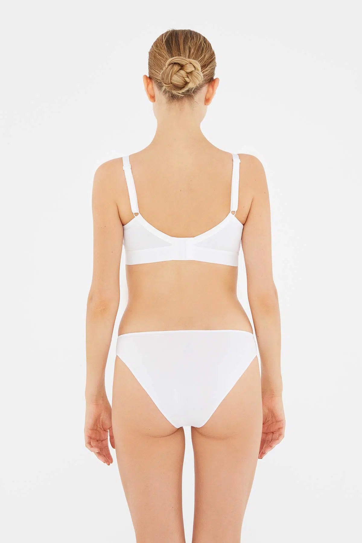 Beyaz Penye Balensiz Emzirme Sütyeni