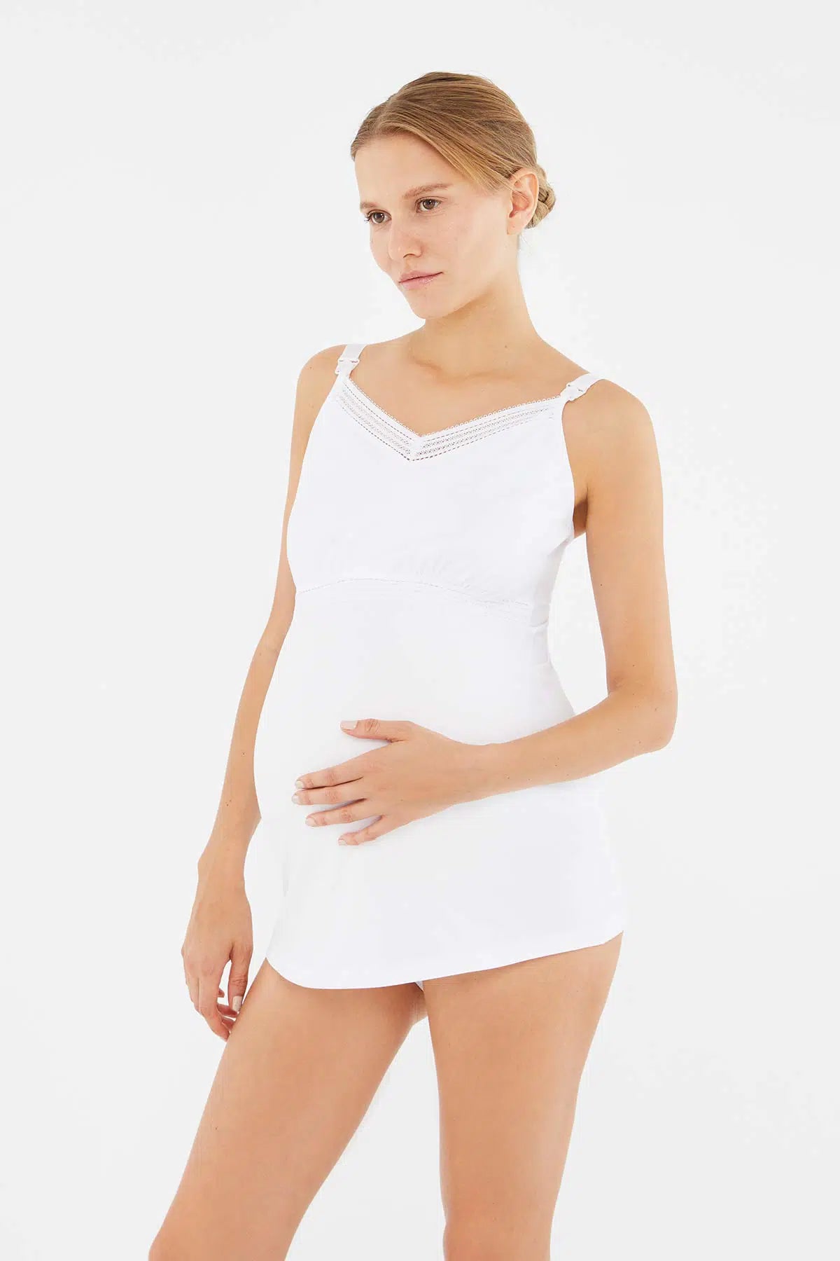 Beyaz Lohusa Emzirme Atleti