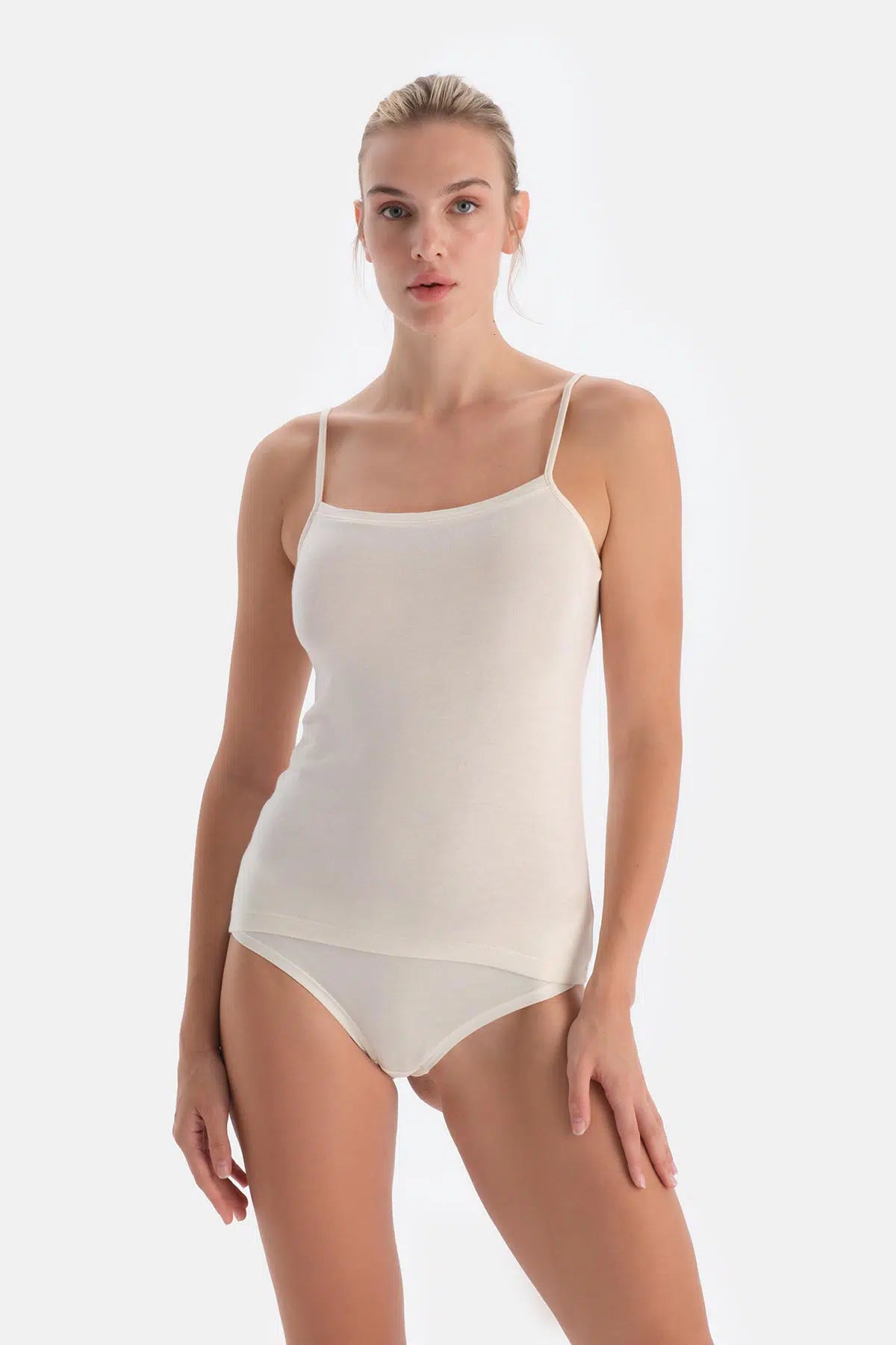 Ekru Modal Askılı Kaşmir Atlet