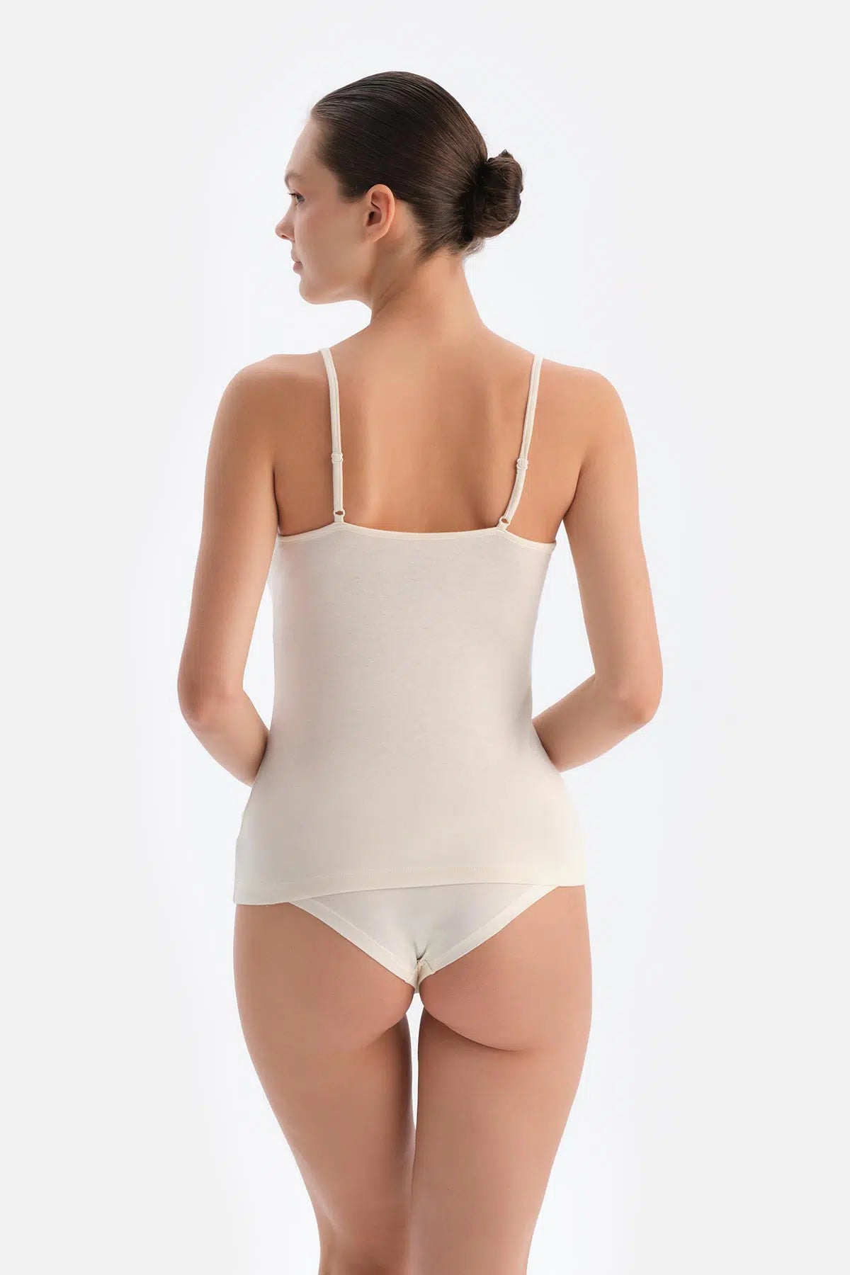 Ekru Modal Kaşmir Dantel Detaylı Atlet