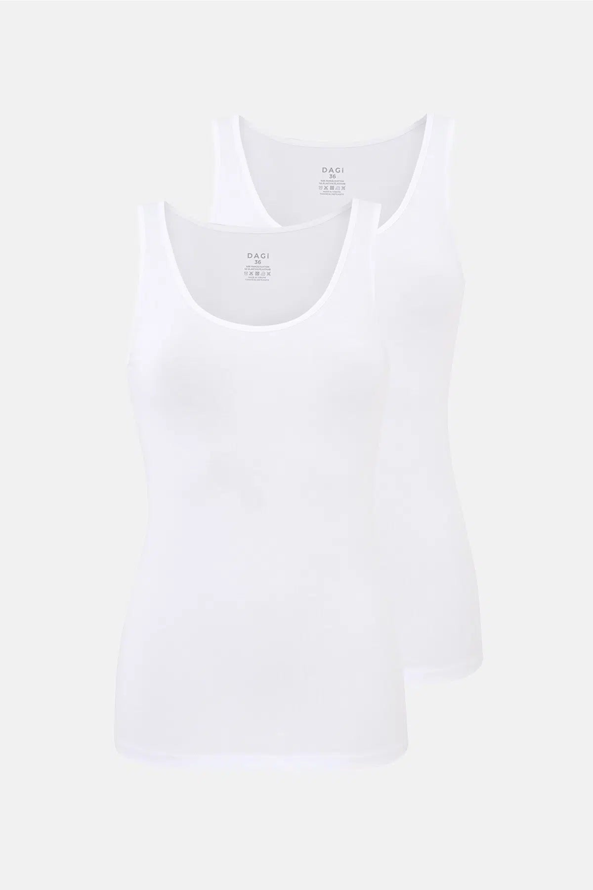 Beyaz Kalın Askılı Atlet 2'li