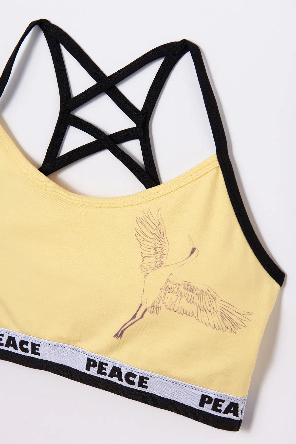 Sarı Turna Kuşu Bantlı Tek Sütyen