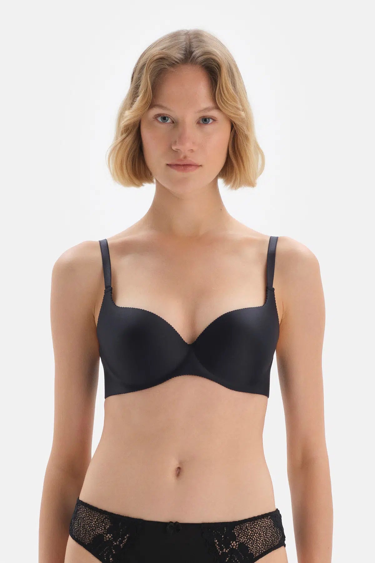 Siyah Lazer Kesim Sütyen