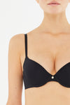 Siyah Blossom Balenli Push-Up Sütyen