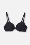 Siyah Blossom Balenli Push-Up Sütyen