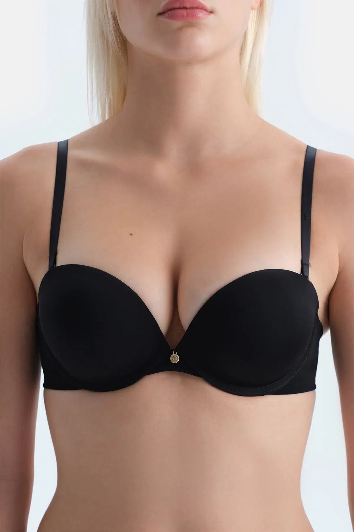 Siyah Julia Straplez Push-Up Destekli Sütyen