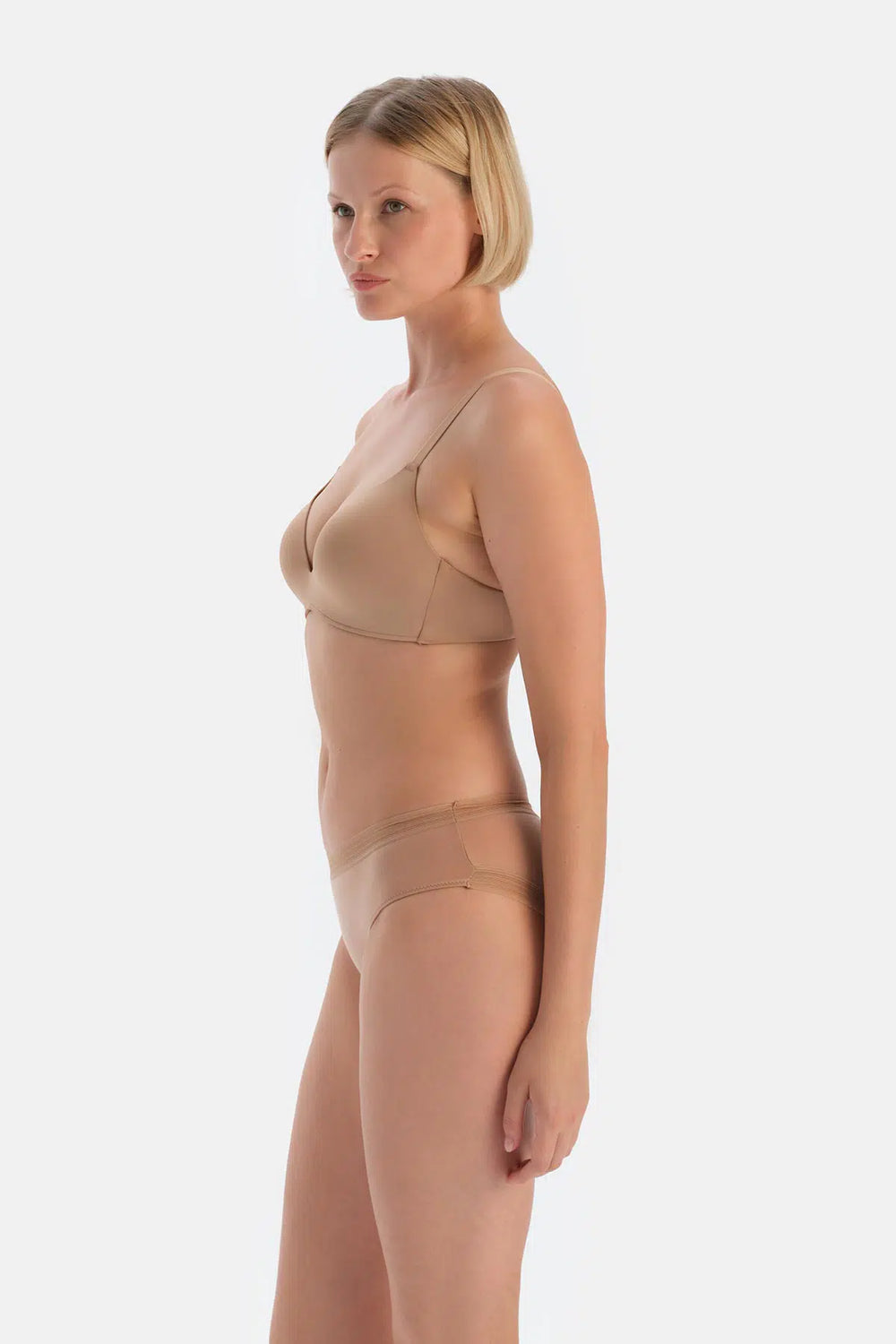 Açık Kahve Basıc Bel Dantel Detaylı Hıpster Külot