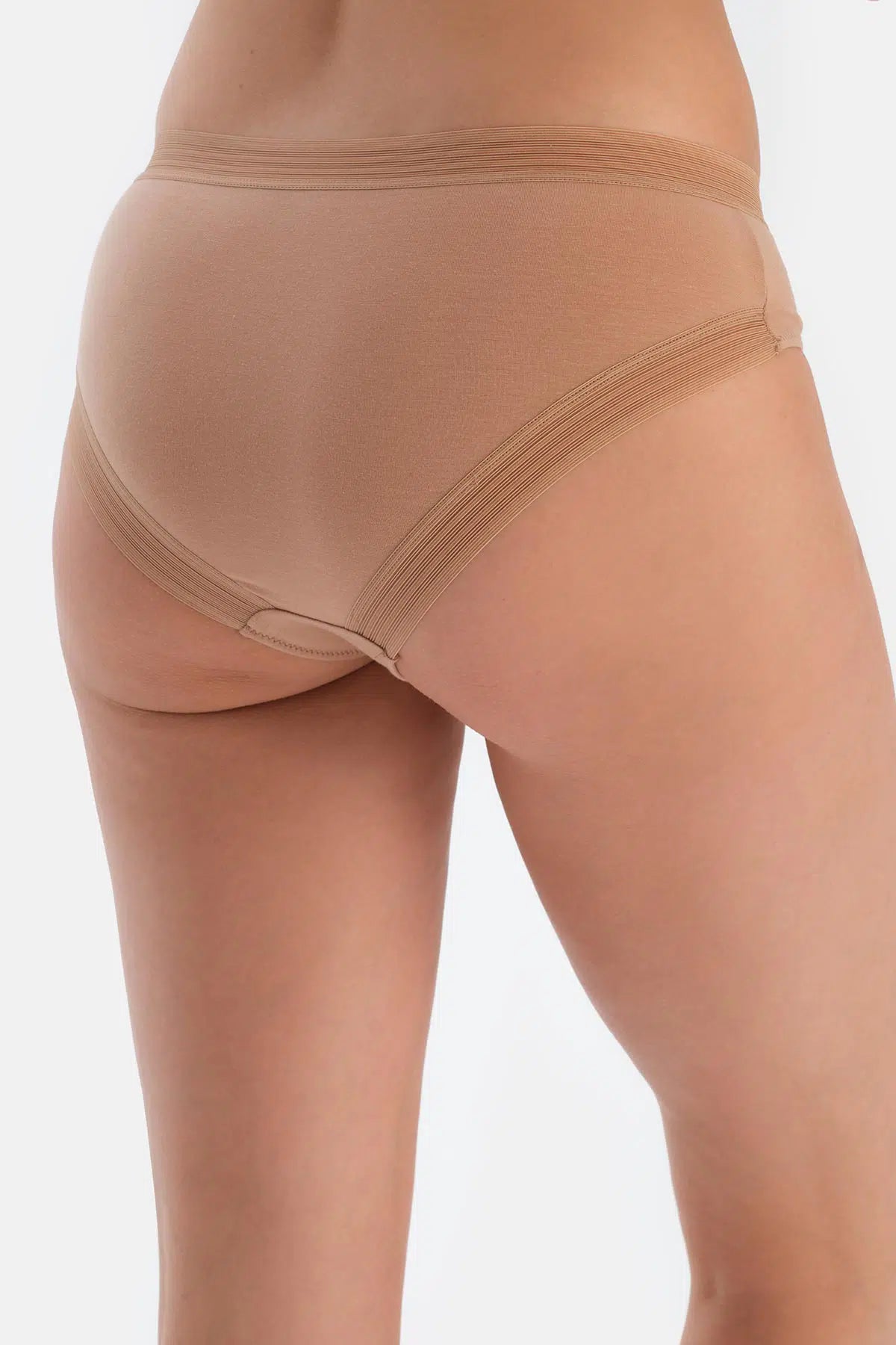 Açık Kahve Basıc Bel Dantel Detaylı Hıpster Külot