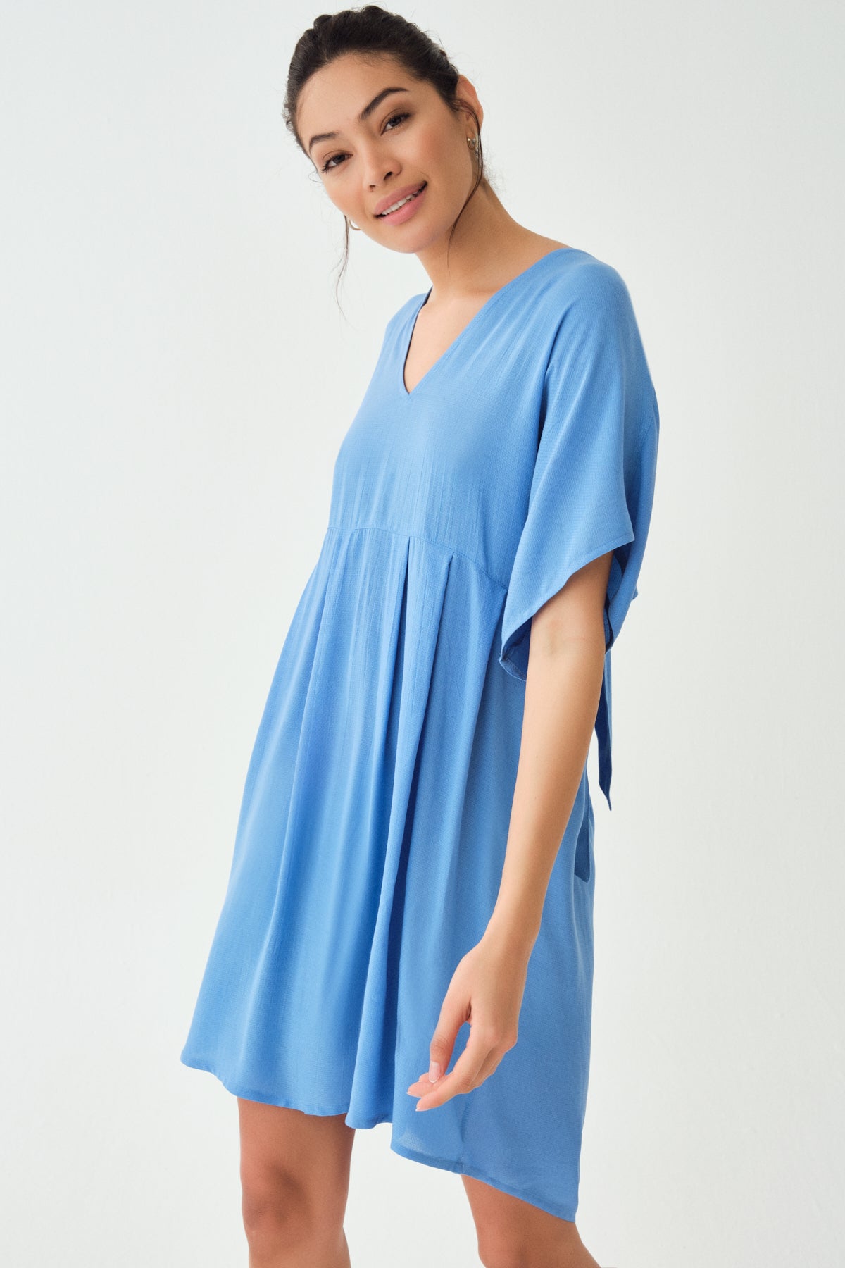 Turkuaz Krınkıl Elbise Pareo