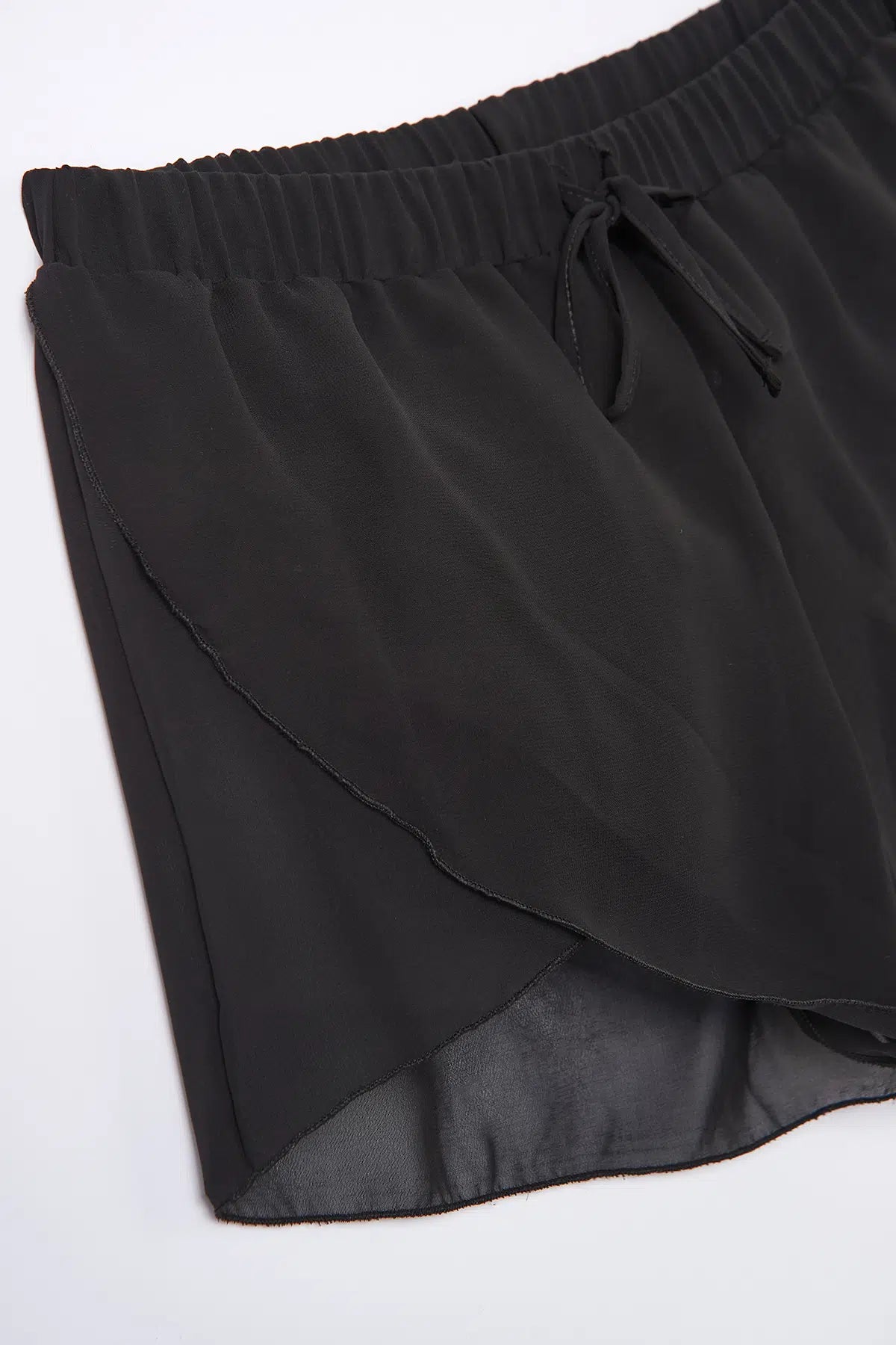 Siyah Şifon Şort Pareo