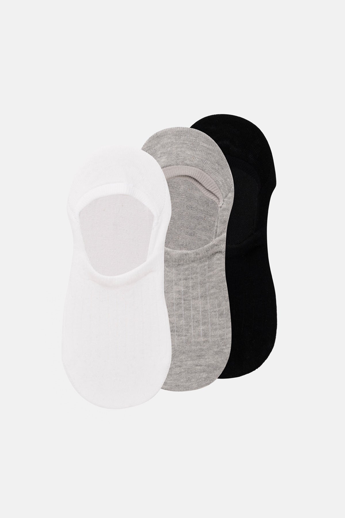 KADIN 3'LÜ ÇİZGİ DOKU GÖRÜNMEZ ÇORAP