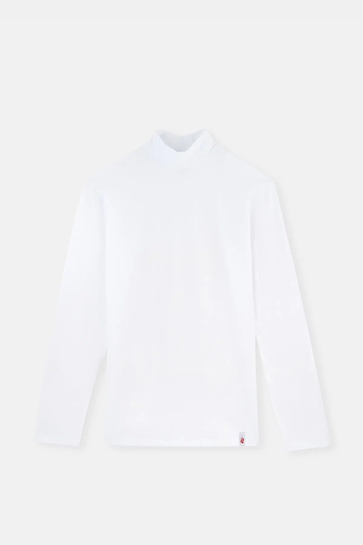 Beyaz Uzun Kol Yarım Balıkçı Yaka Üst