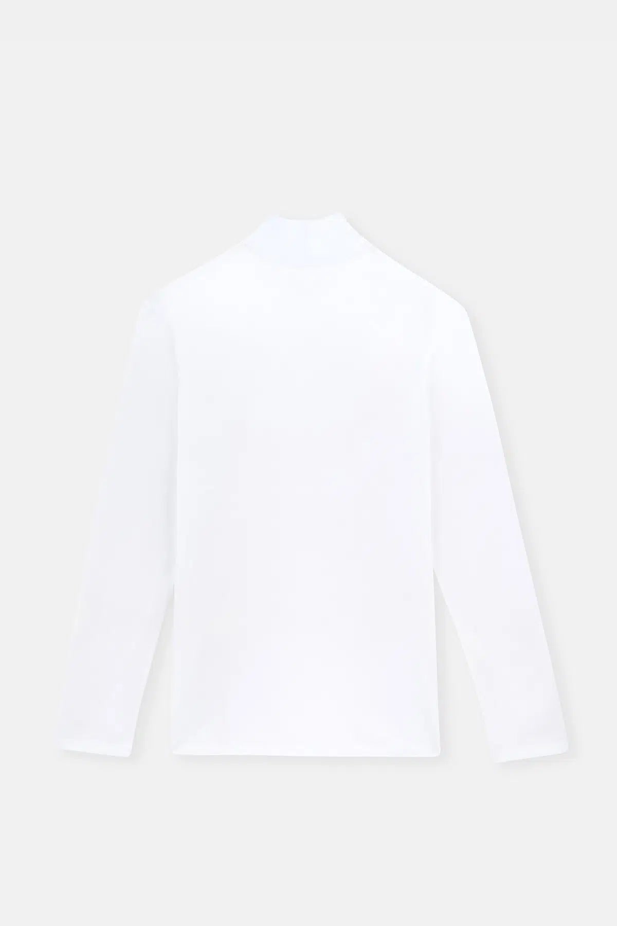 Beyaz Uzun Kol Yarım Balıkçı Yaka Üst