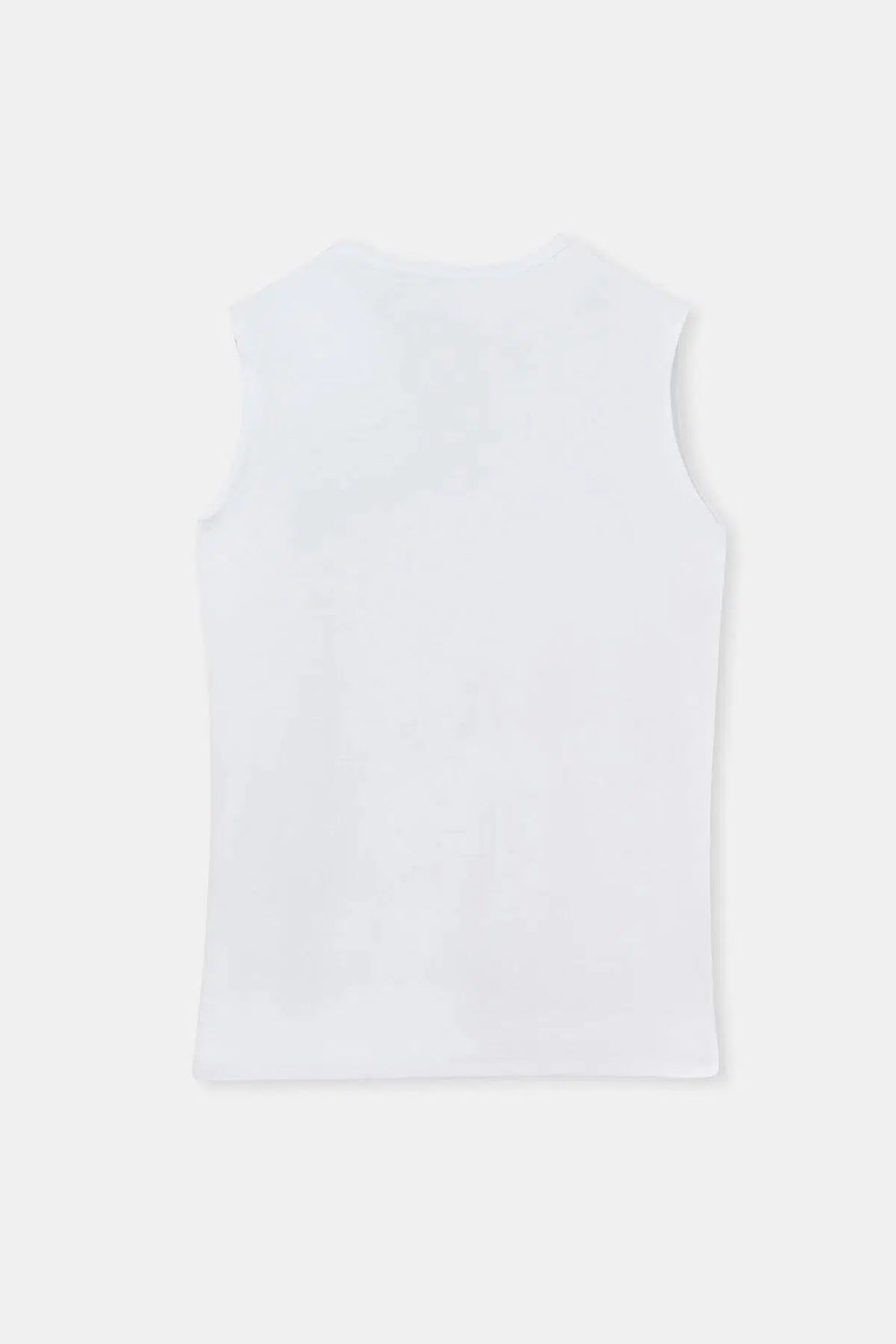 Beyaz 2'li V Yaka Kolsuz Erkek Fanila