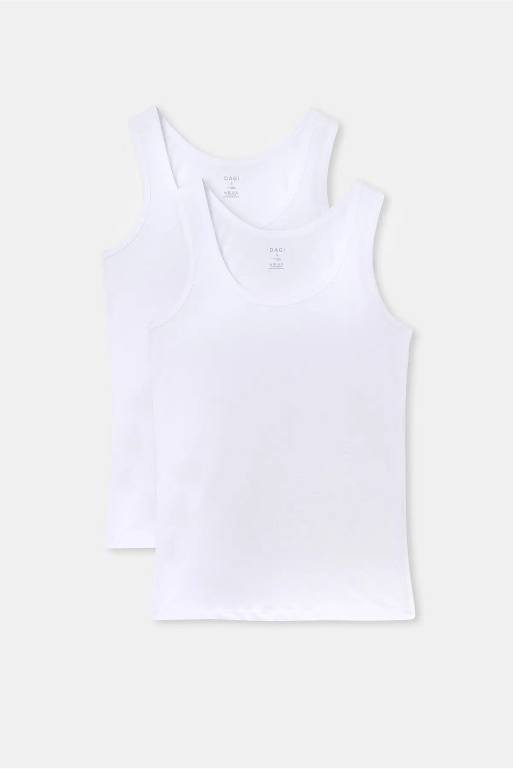 Beyaz Geniş Yaka Penye Erkek 2'li Atlet