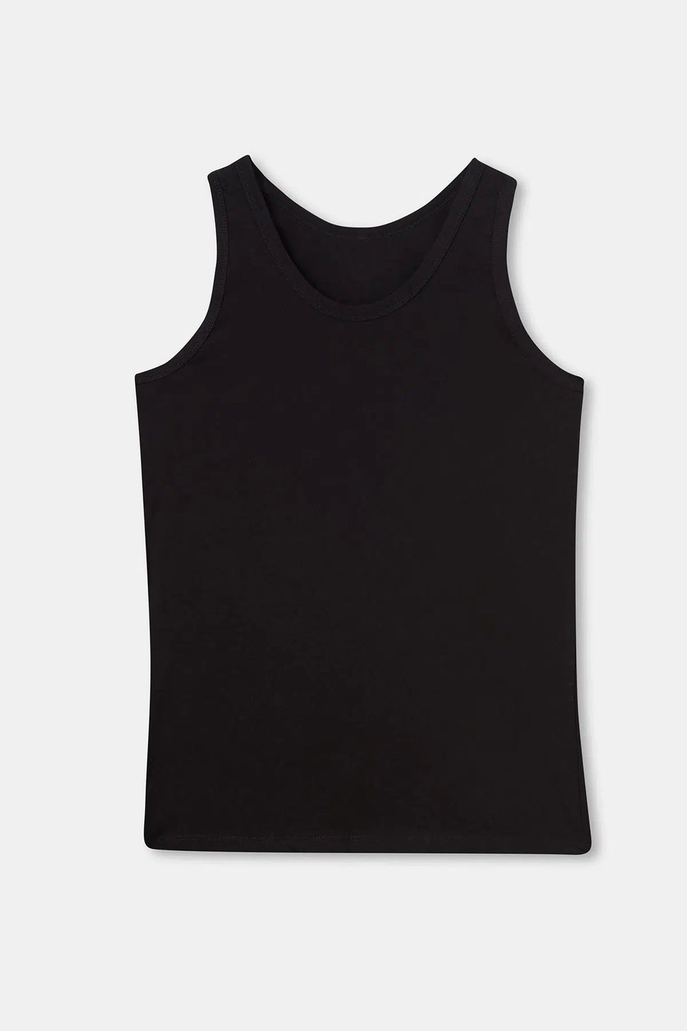 Siyah Geniş Yaka Penye Erkek 2'li Atlet