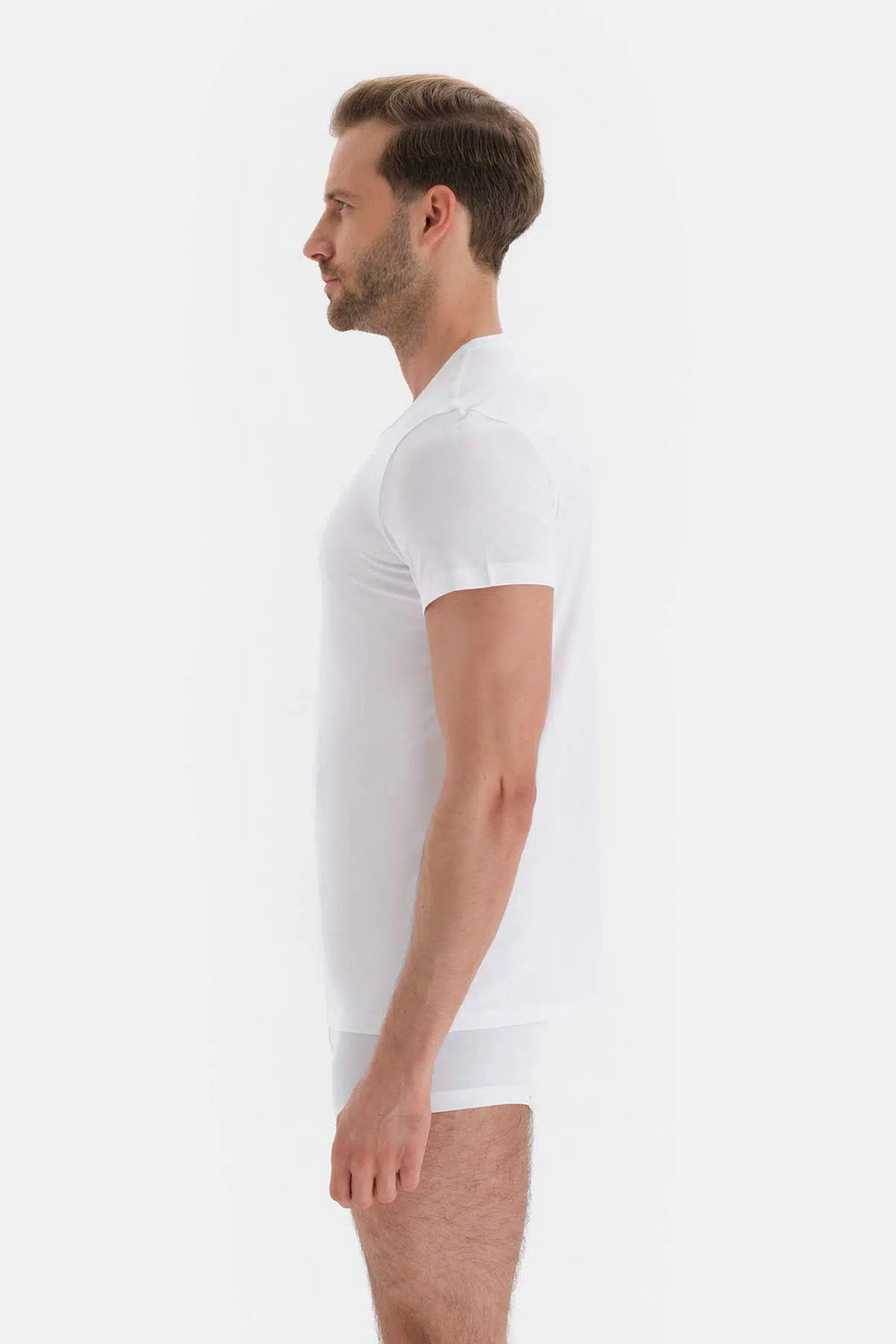 Beyaz Penye Sıfır Yaka Erkek Fanila