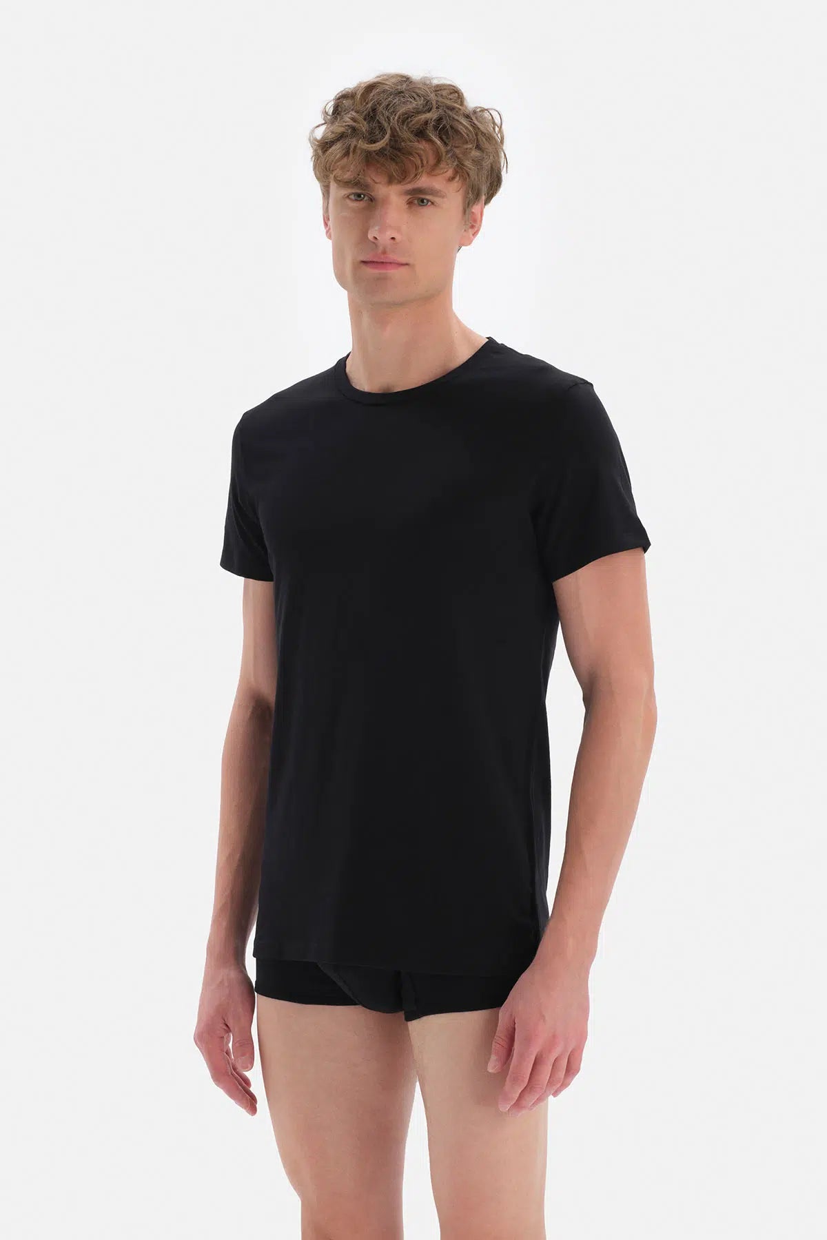 Siyah Penye Sıfır Yaka Erkek Fanila