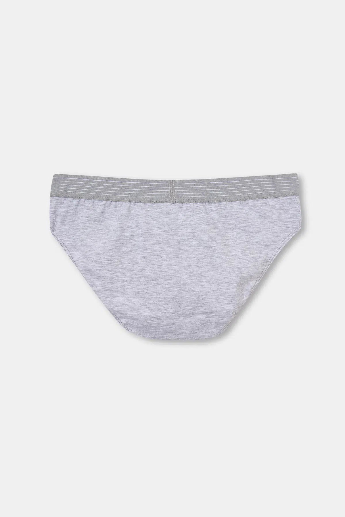 Gri Melanj Penye Compact Düz Erkek Slip Külot