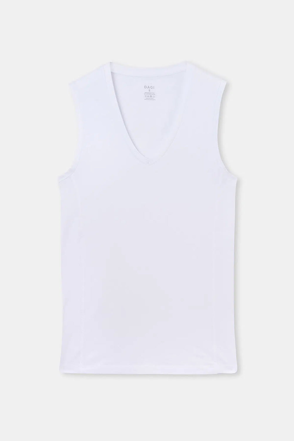 Beyaz Penye V Yaka Kolsuz Erkek Fanila