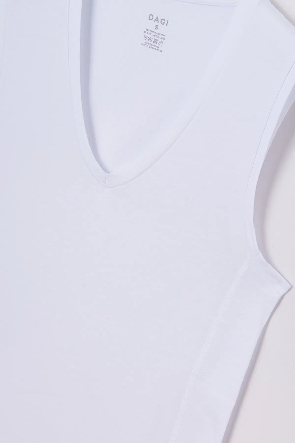 Beyaz Penye V Yaka Kolsuz Erkek Fanila