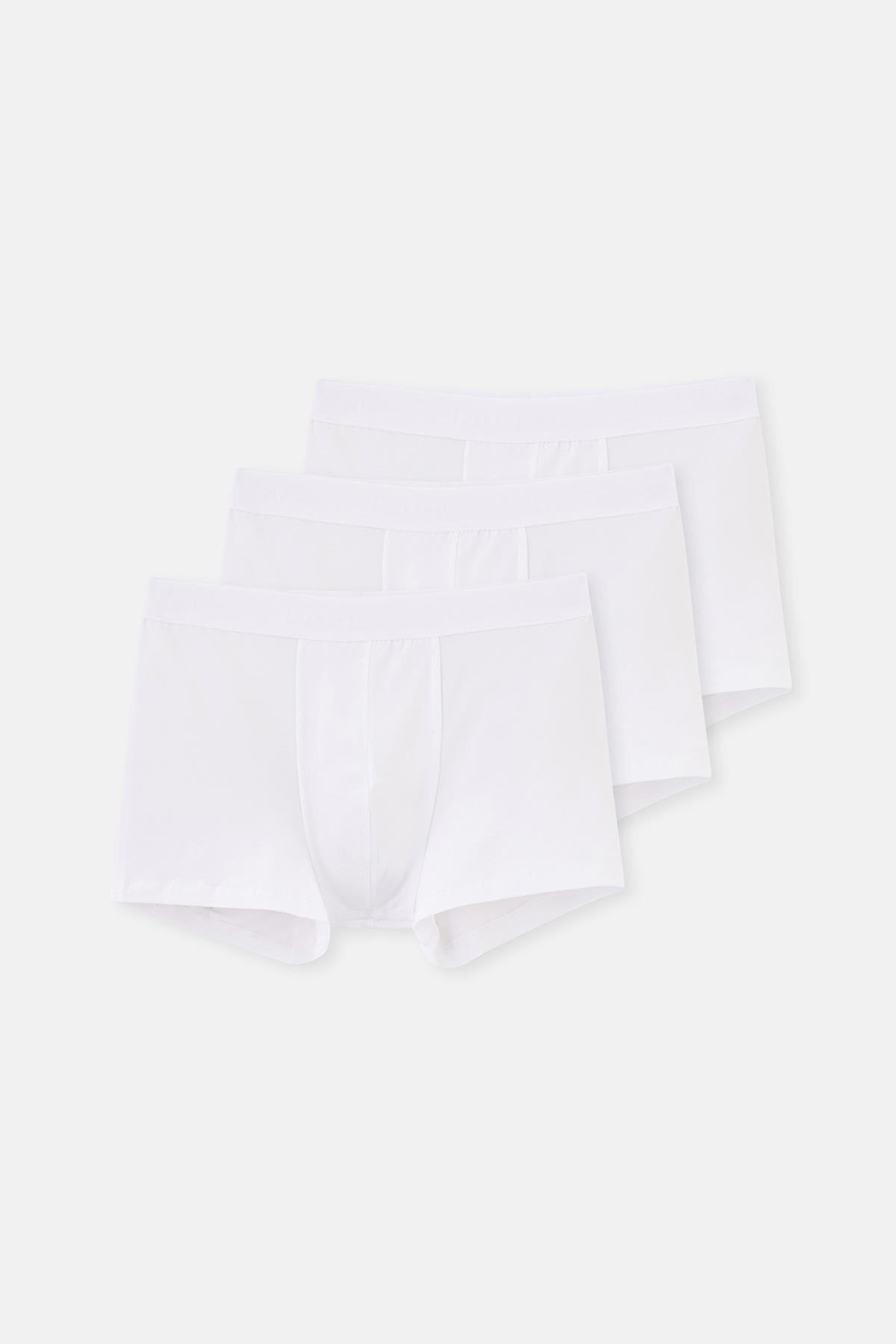 Beyaz Compact Düz 3'lü Boxer