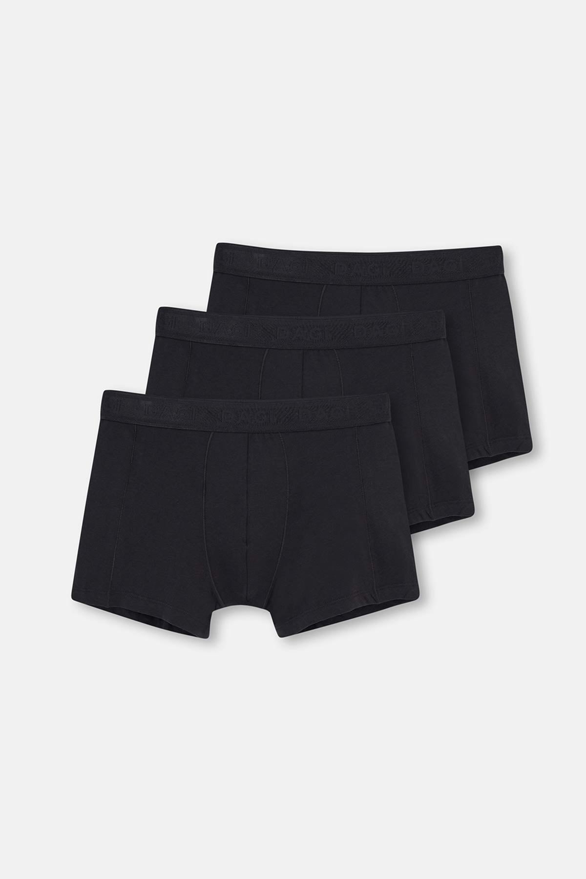 Siyah Basic Modal 3'lü Boxer