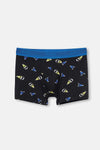 Siyah Saks Compact Şapka Desenli Boxer