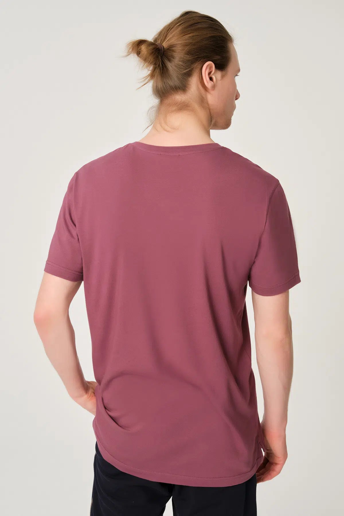 Bordo V Yaka Erkek T-Shirt