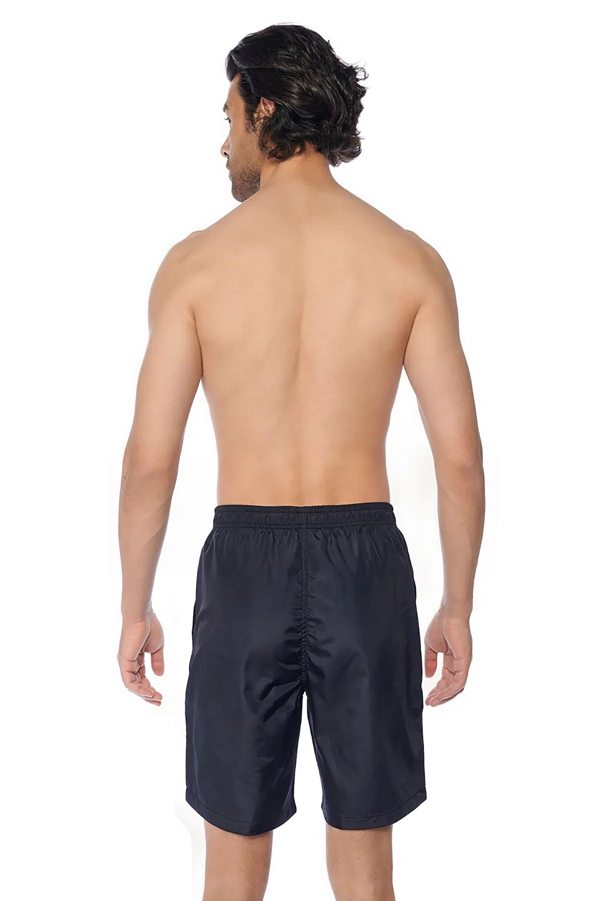 Siyah Micro Orta Düz Erkek Deniz Şortu