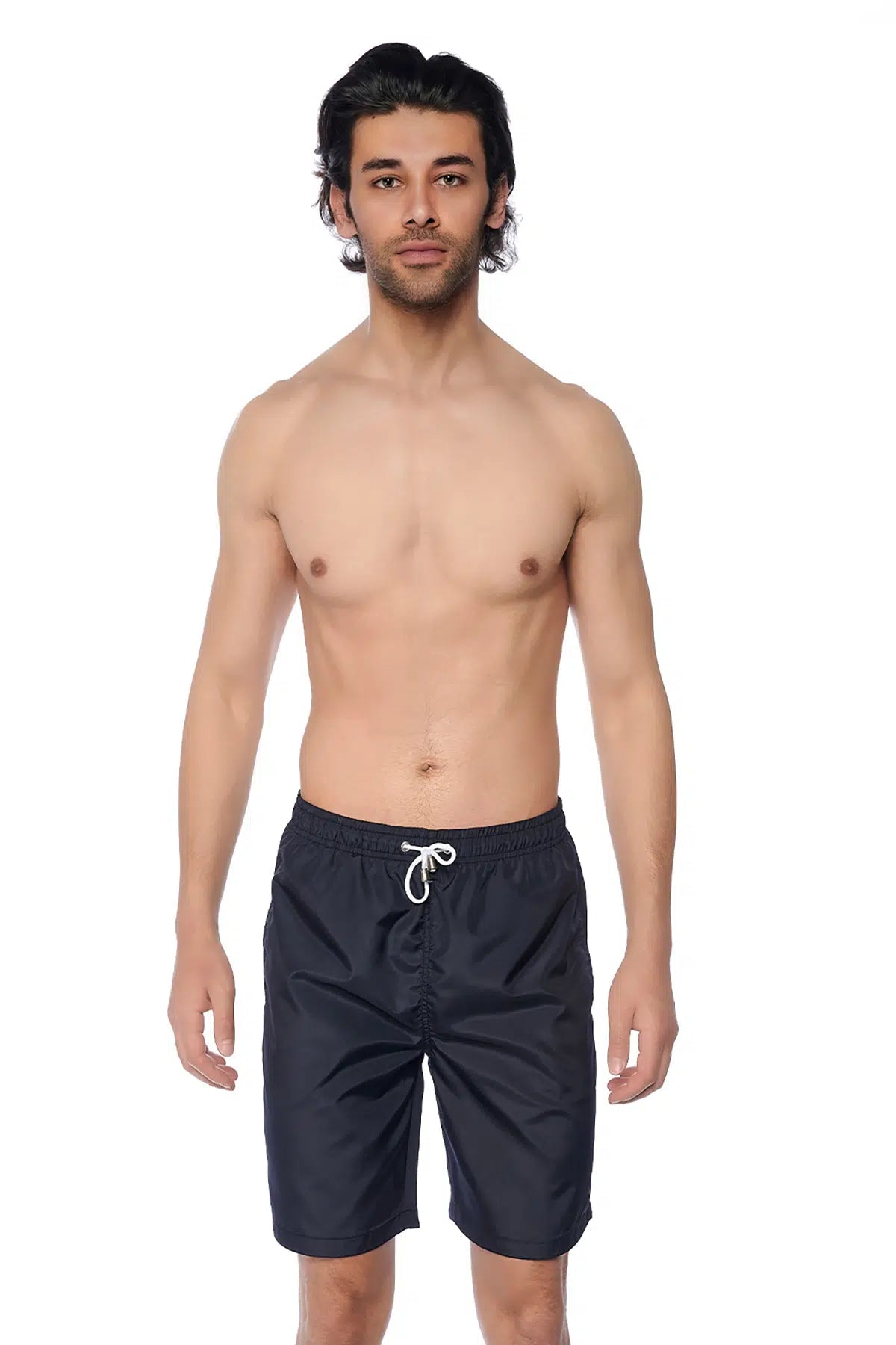 Siyah Micro Orta Düz Erkek Deniz Şortu
