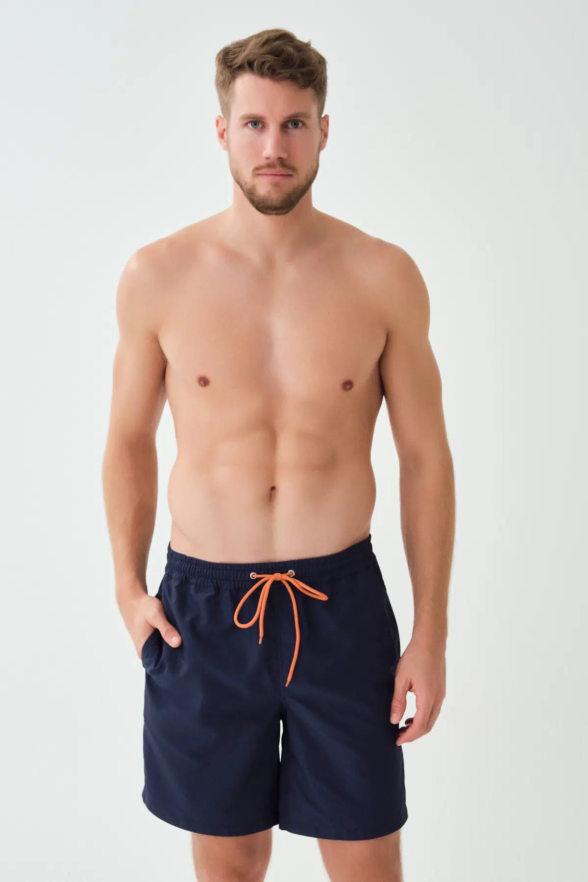 Lacivert Micro Orta Düz Şort