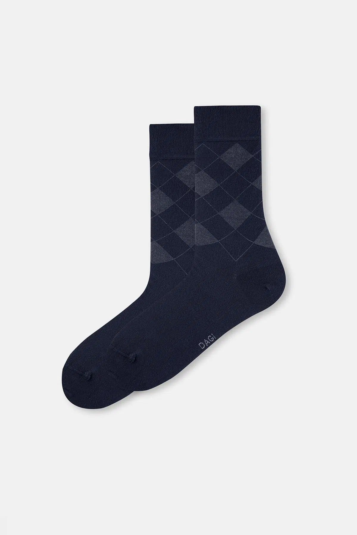 Lacivert Erkek Baklava Desen Bambu Çorap