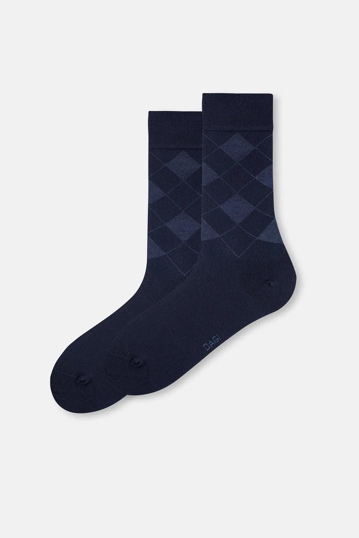 Koyu Mavi Erkek Baklava Desen Bambu Çorap