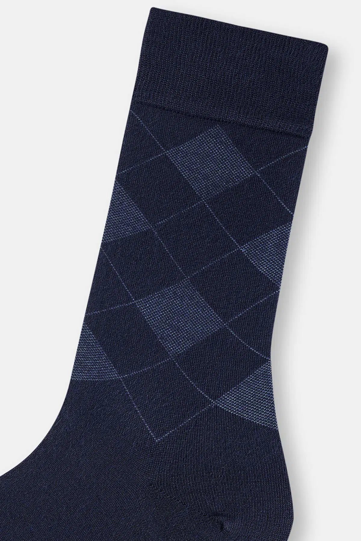 Koyu Mavi Erkek Baklava Desen Bambu Çorap