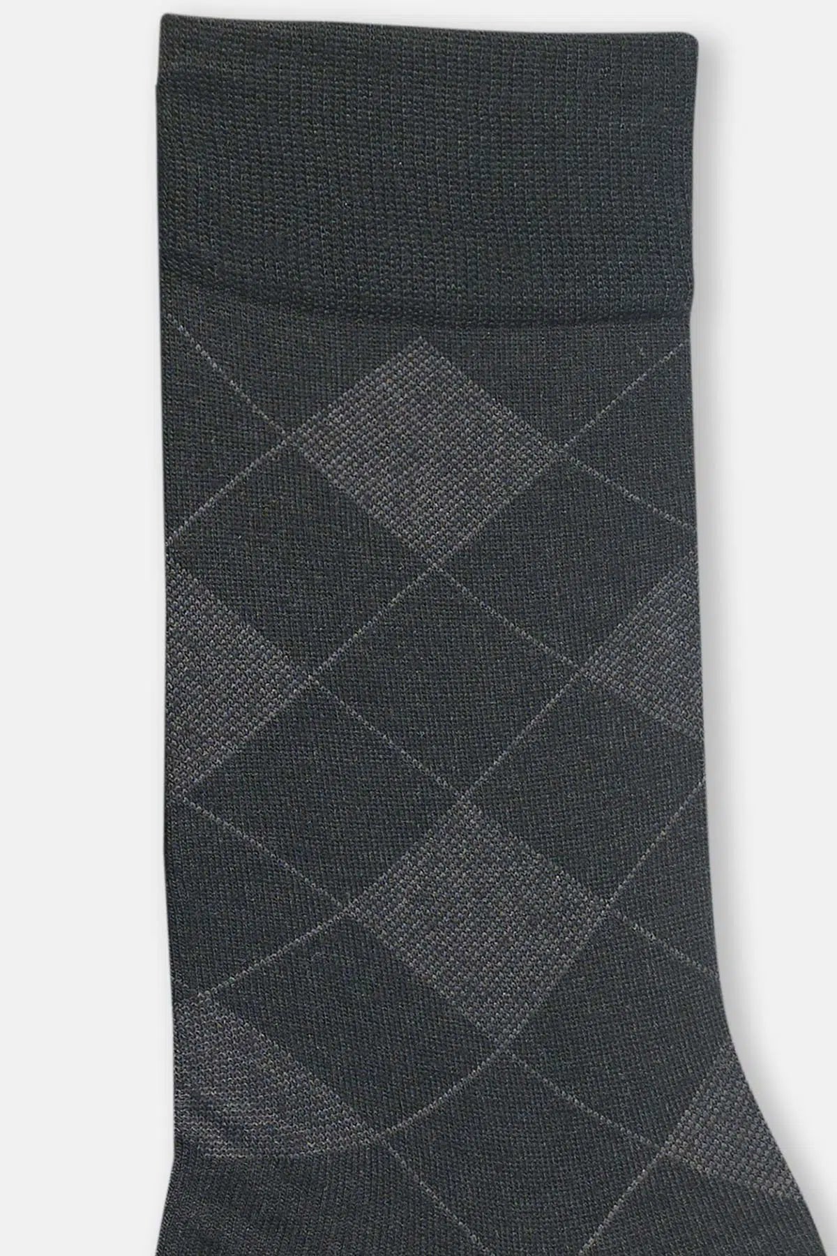 Siyah Erkek Baklava Desen Bambu Çorap