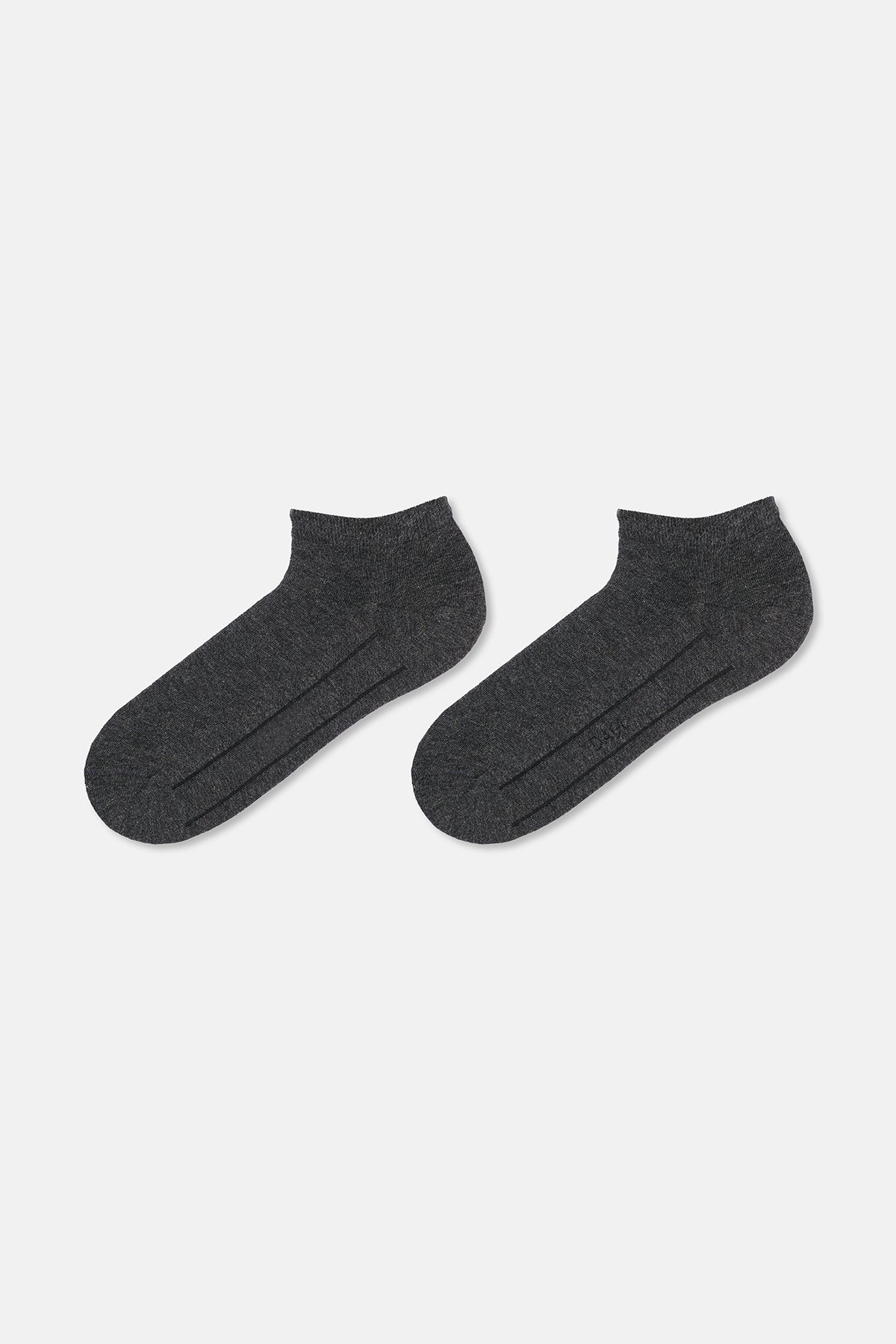ANTRASIT MELANJ-GRI MELANJ-SİYAH Erkek Pamuklu Patik Çorap 3'lü