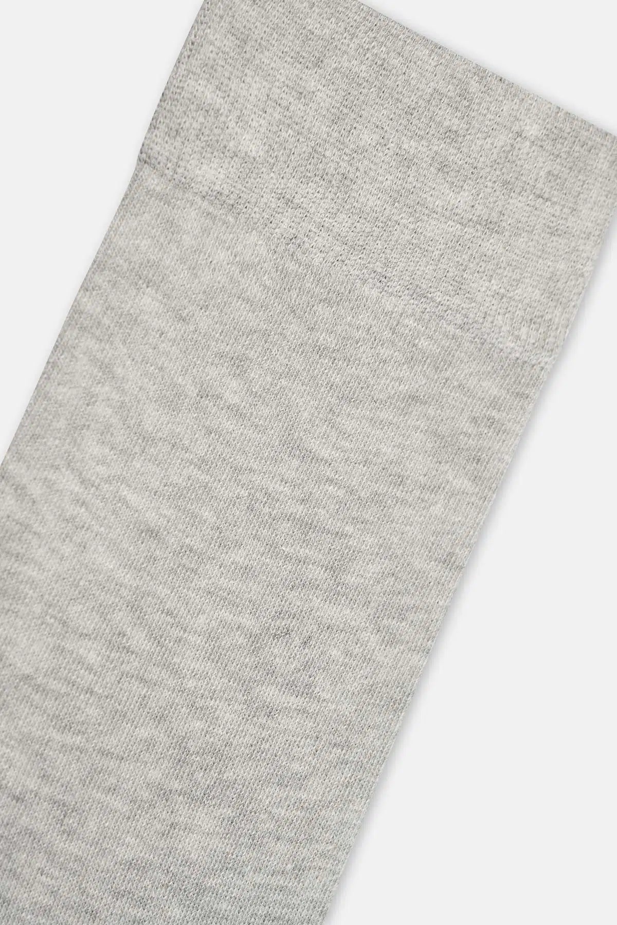 Gri Erkek Pamuklu Uzun Konç Çorap