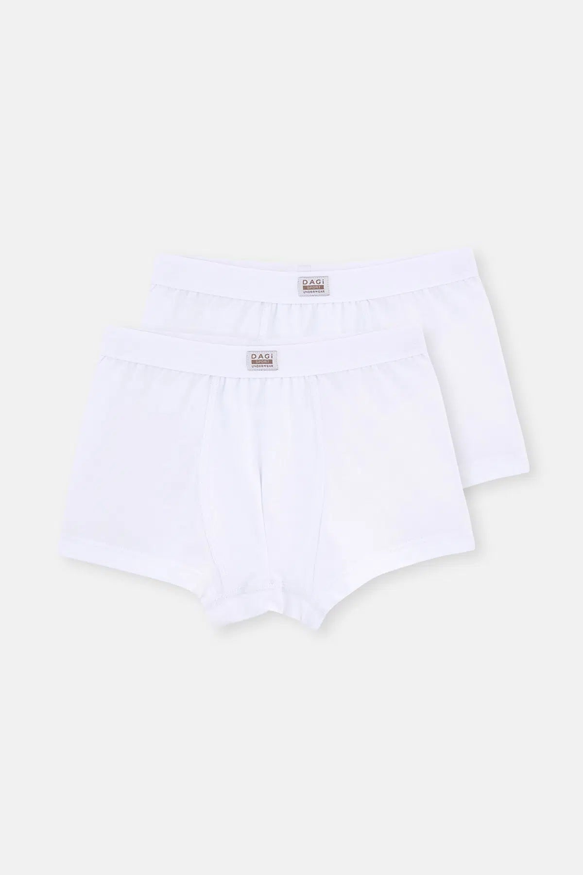 Beyaz Erkek Çocuk Penye 2'li Boxer