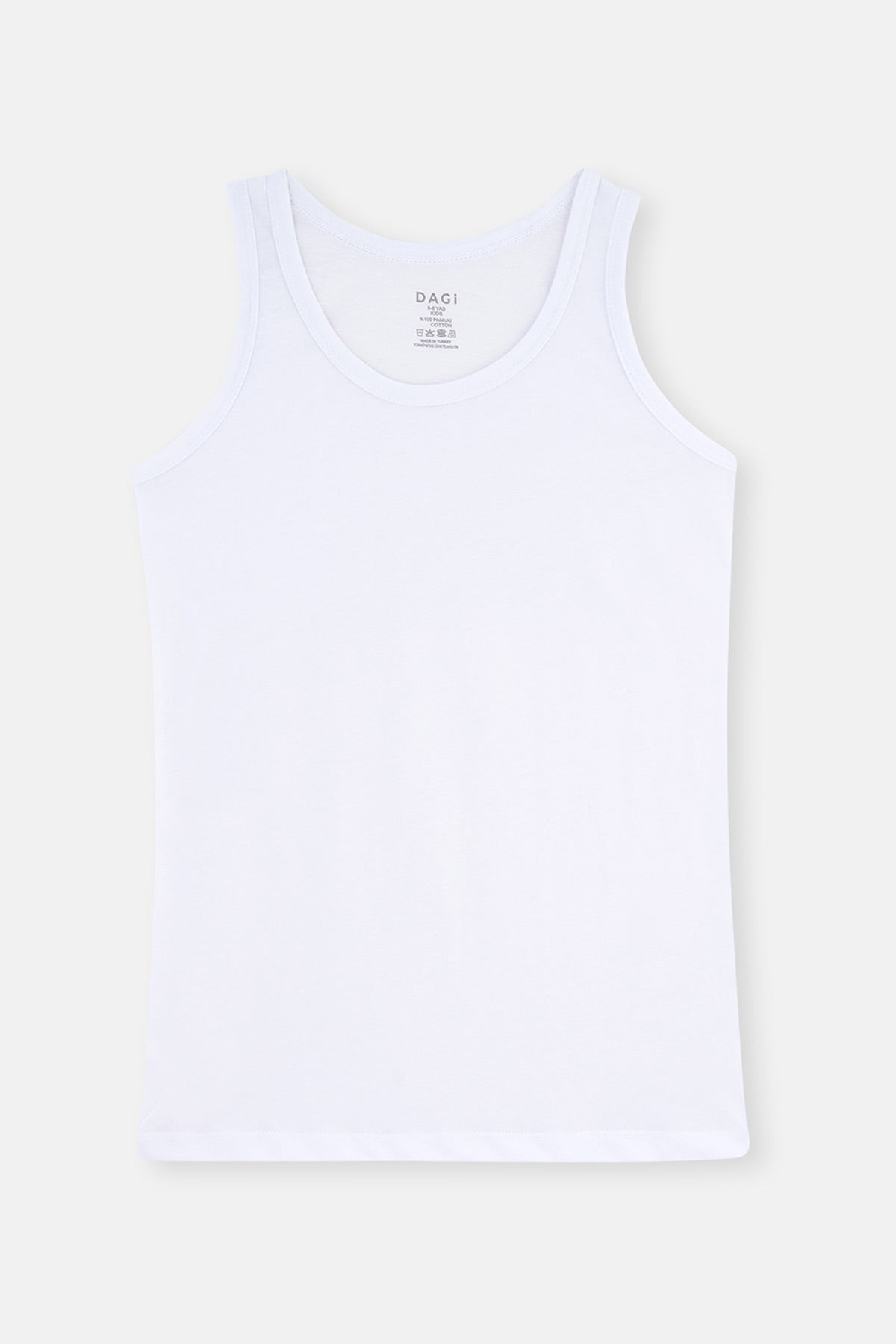 Beyaz Erkek Çocuk Pamuklu 2'li Atlet