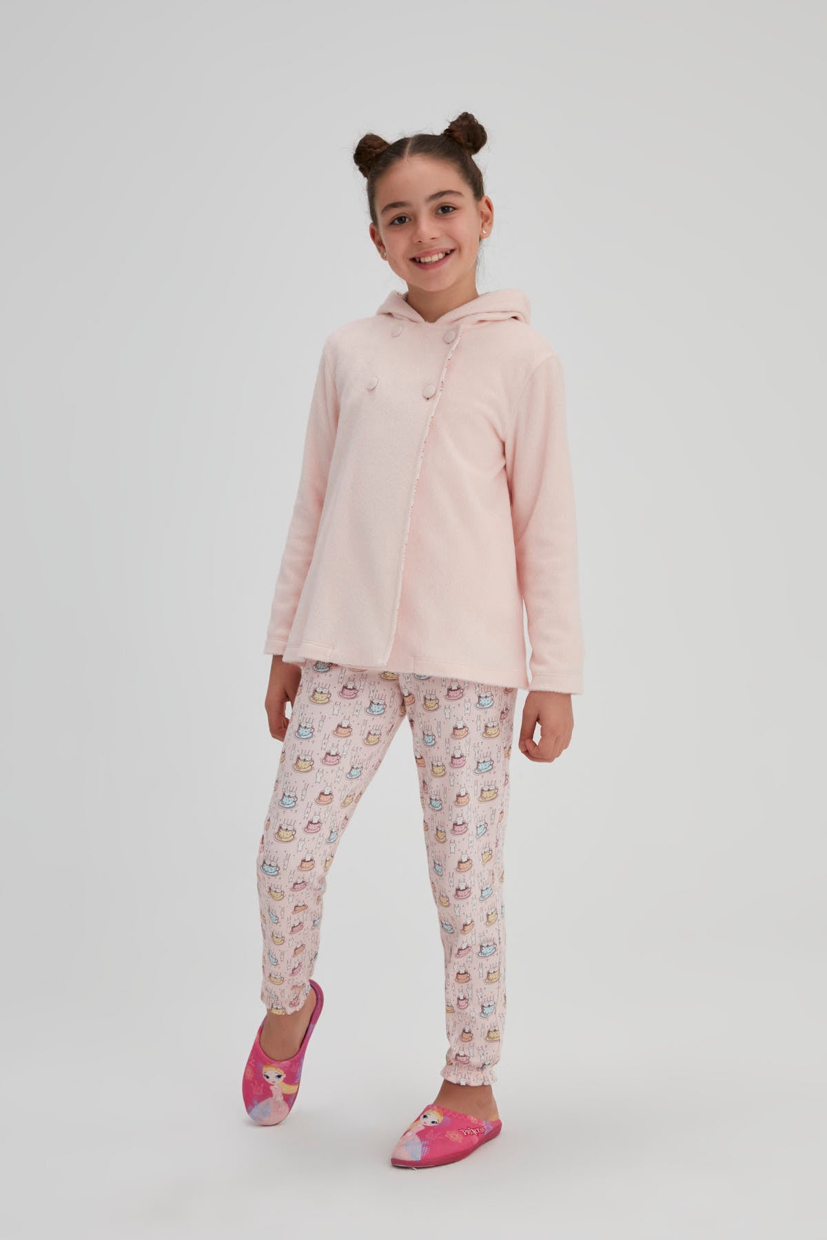 Pembe Kız Çocuk Polar Sabahlık