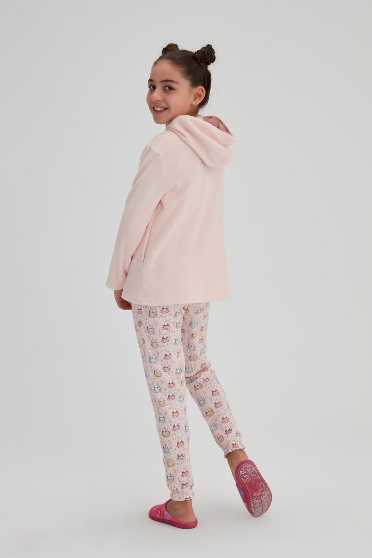 Pembe Kız Çocuk Polar Sabahlık