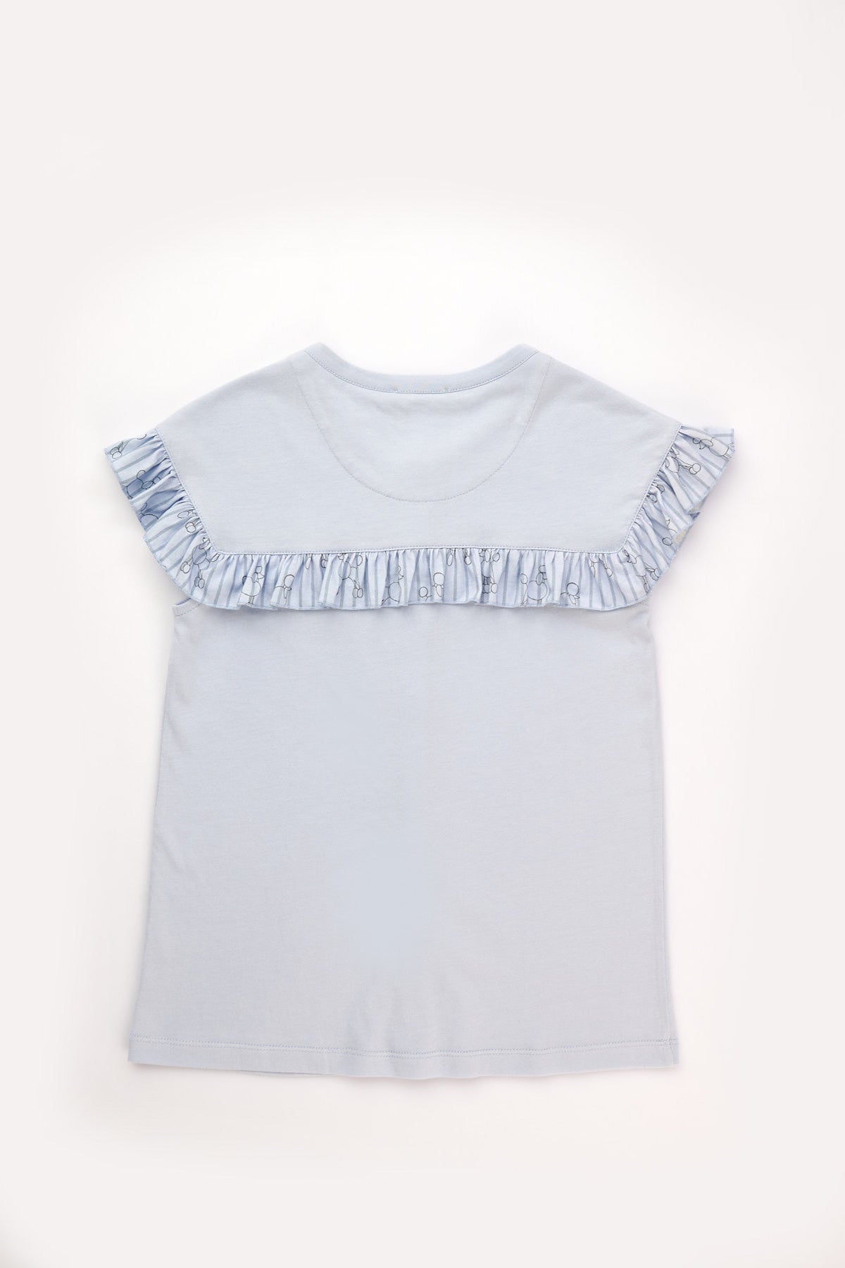 Mavi Kız Çocuk Köpekli Gömlek Şort Takımı