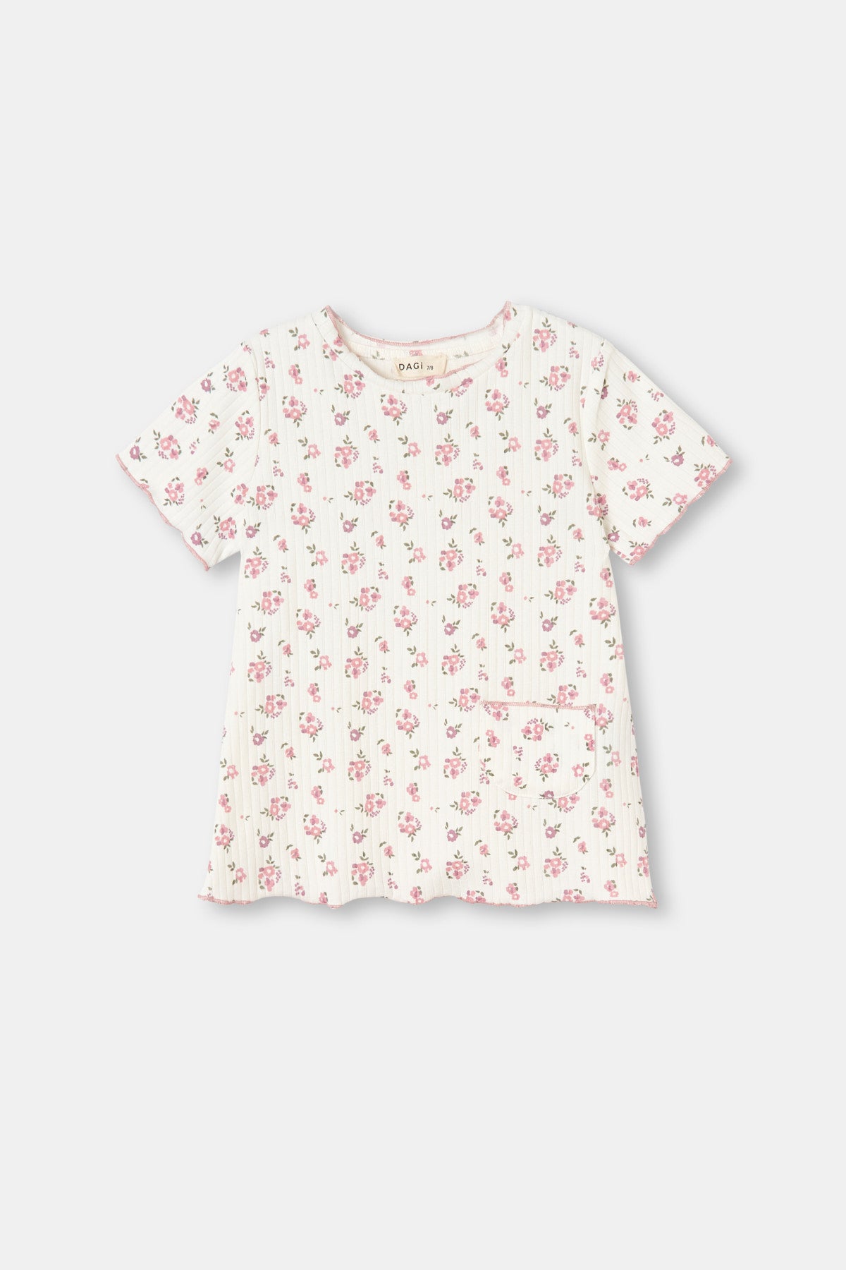 Ekru Sıfır Yaka Çiçekli Şort Takım