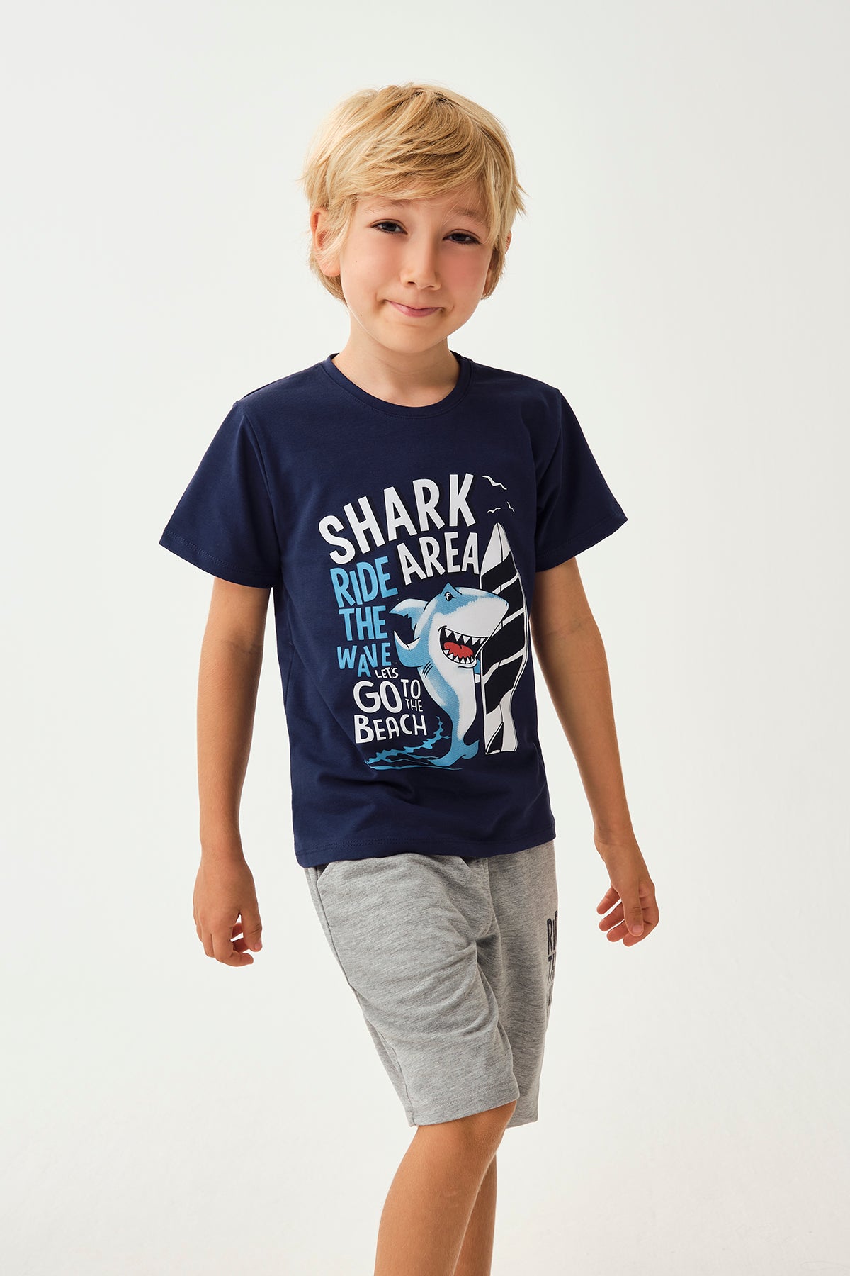 Lacivert Erkek Çocuk Baskılı Tshırt