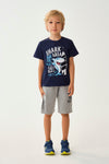 Lacivert Erkek Çocuk Baskılı Tshırt