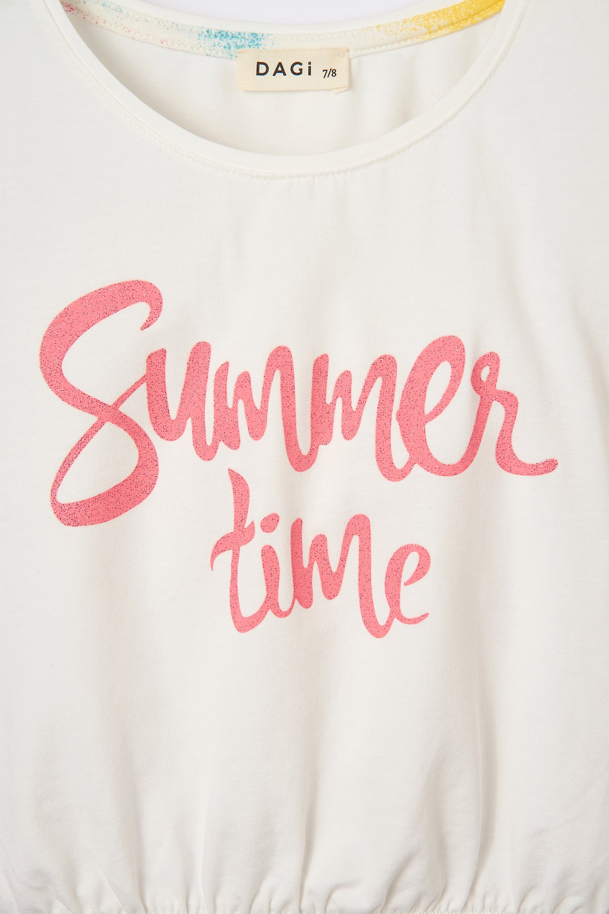 Ekru Kız Çocuk Baskılı T-Shırt